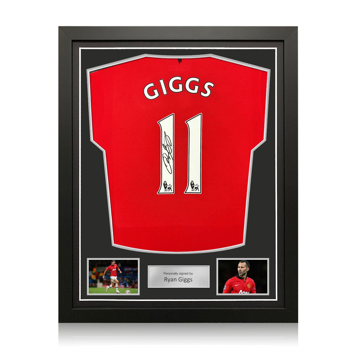 Ryan Giggs Signed Original Manchester United 2013-14 Football Shirt. Standard Frame