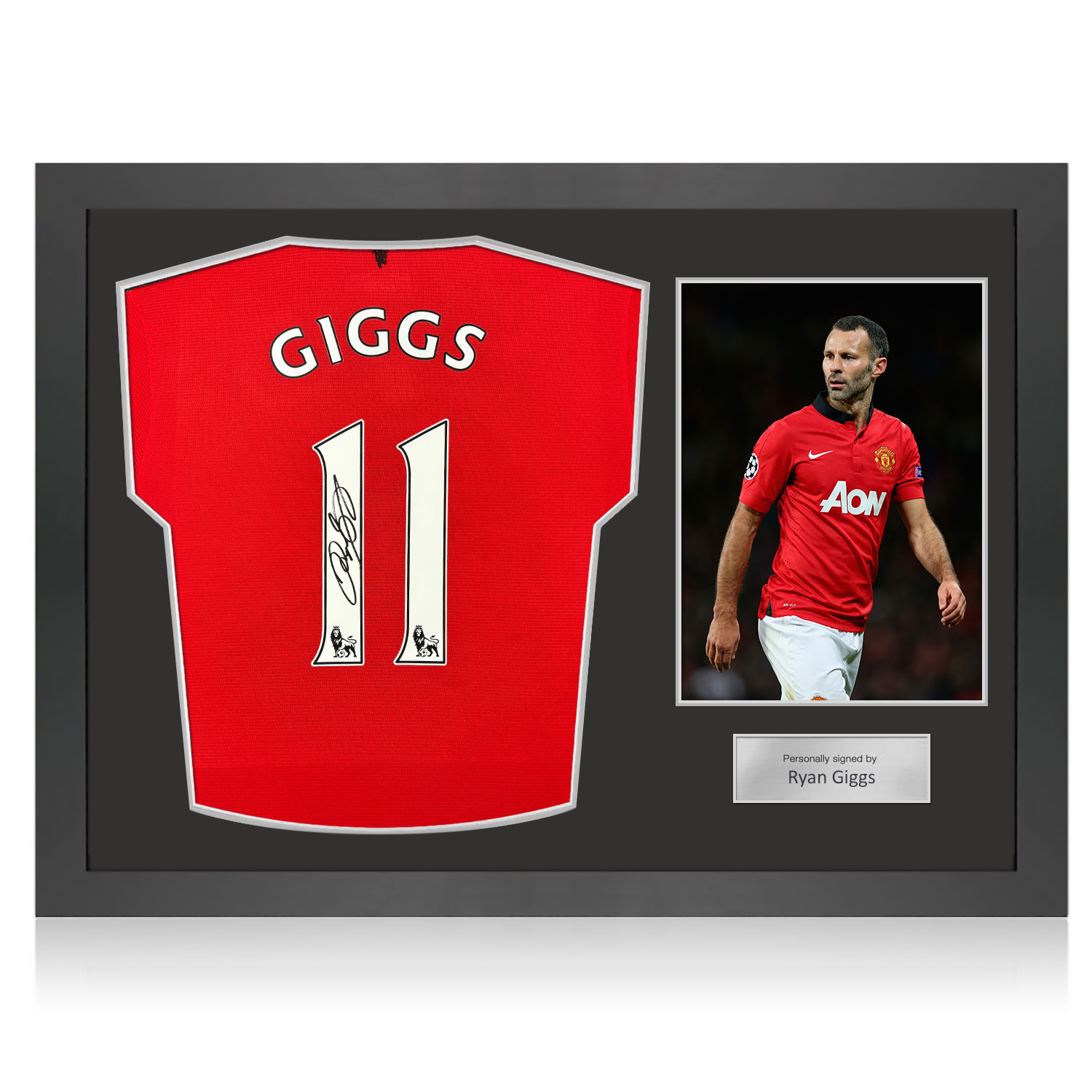 Ryan Giggs Signed Original Manchester United 2013-14 Football Shirt. Icon Frame