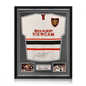 Ryan Giggs Signed Manchester United 1999 Away Football Shirt. Superior Frame