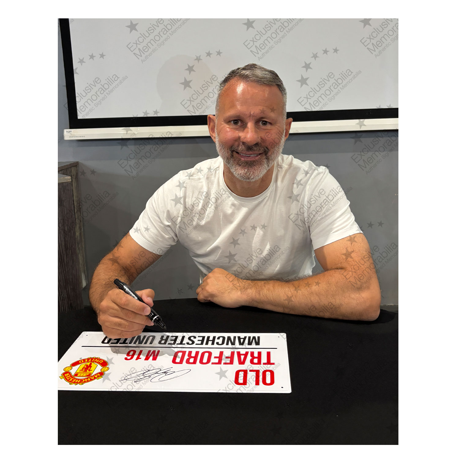 Ryan Giggs Signed Manchester United Street Sign