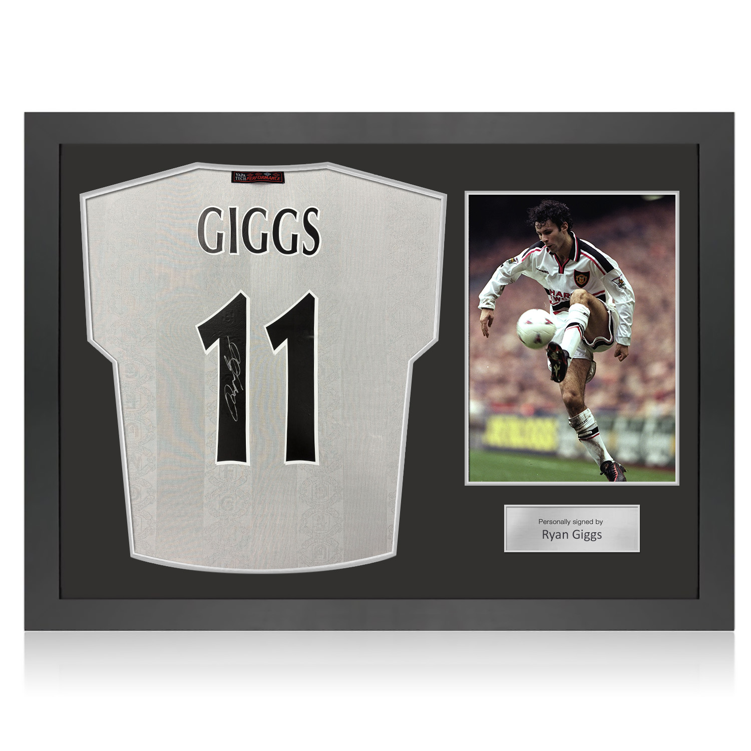 Ryan Giggs Signed Original Manchester United 1997-99 Away Football Shirt. Icon Frame