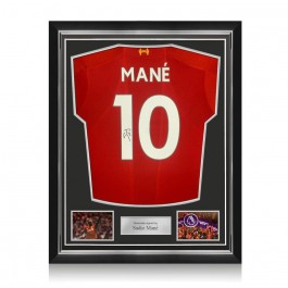 Sadio Mane Signed Liverpool 2019-20 Football Shirt. Superior Frame