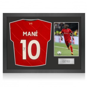 Sadio Mane Signed Liverpool 2021-22 Football Shirt. Icon Frame