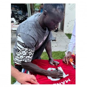 Sadio Mane Signed Liverpool 2021-22 Football Shirt. Damaged A