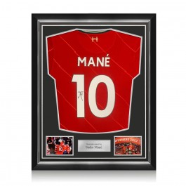 Sadio Mane Signed Liverpool 2021-22 Football Shirt. Superior Frame