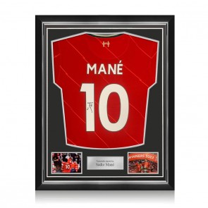 Sadio Mane Signed Liverpool 2021-22 Football Shirt. Superior Frame