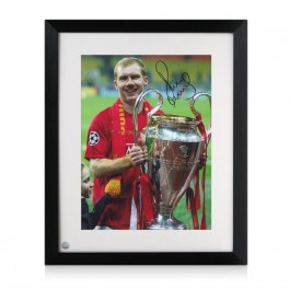 Paul Scholes Signed Manchester United Photo: Champions League Winner. Framed