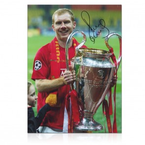 Paul Scholes Signed Manchester United Photo: Champions League Winner