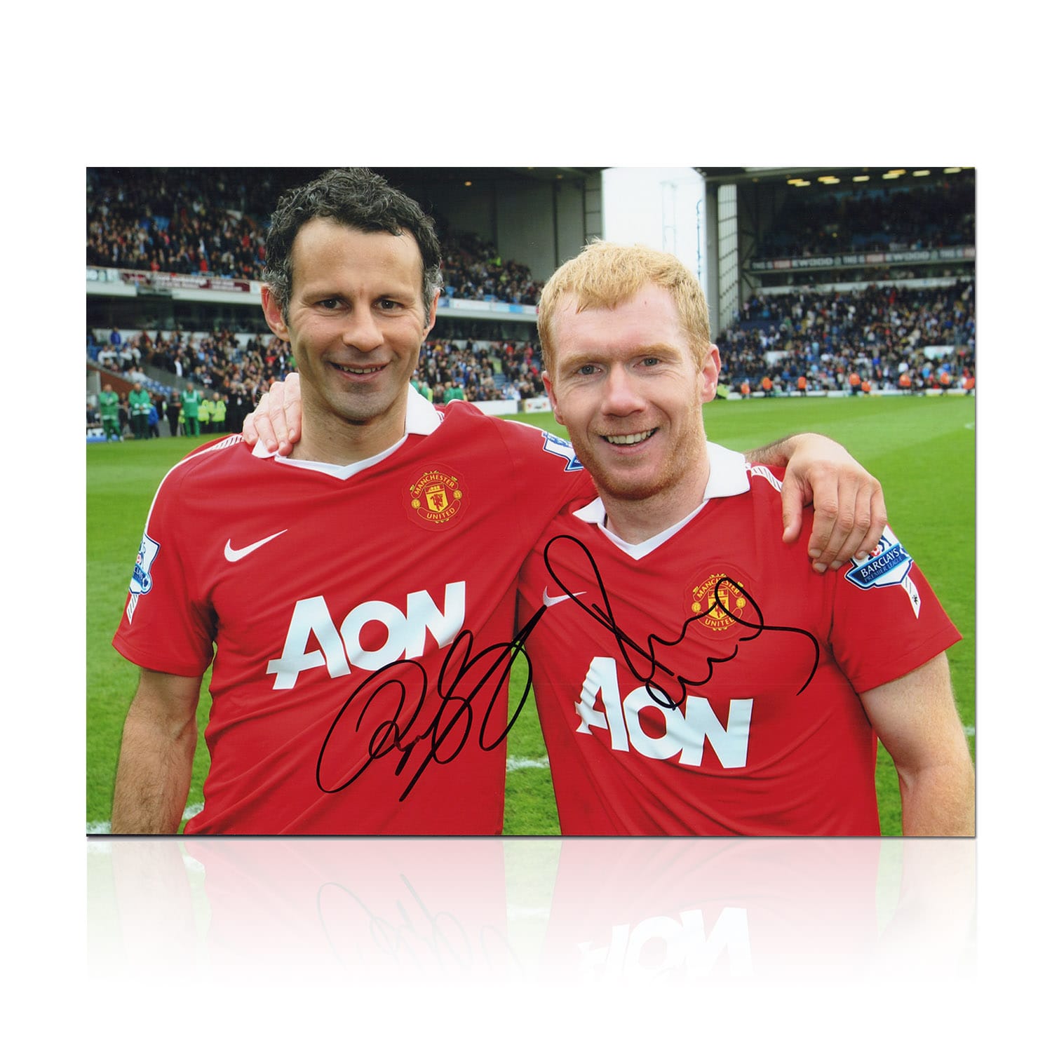 Paul Scholes & Ryan Giggs Signed Manchester United Football Photo