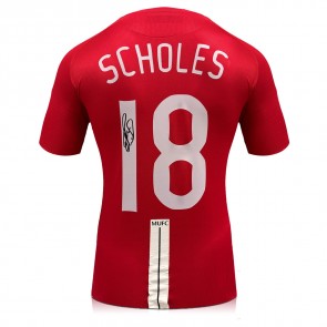 Paul Scholes Signed Original Manchester United 2007-09 Football Shirt
