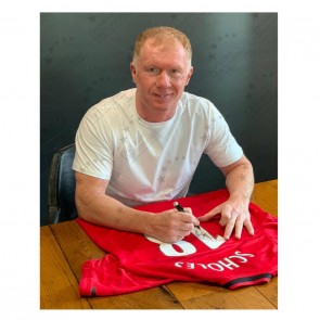 Paul Scholes Signed Manchester United Shirt. Superior Frame