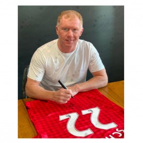 Paul Scholes Signed Manchester United Shirt 2012-13. Superior Frame