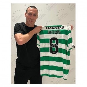 Scott Brown Signed Celtic Shirt. 2019-20. Premium Frame