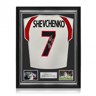 Andriy Shevchenko Signed Original AC Milan 2000-02 Away Football Shirt (Original Print). Superior Frame