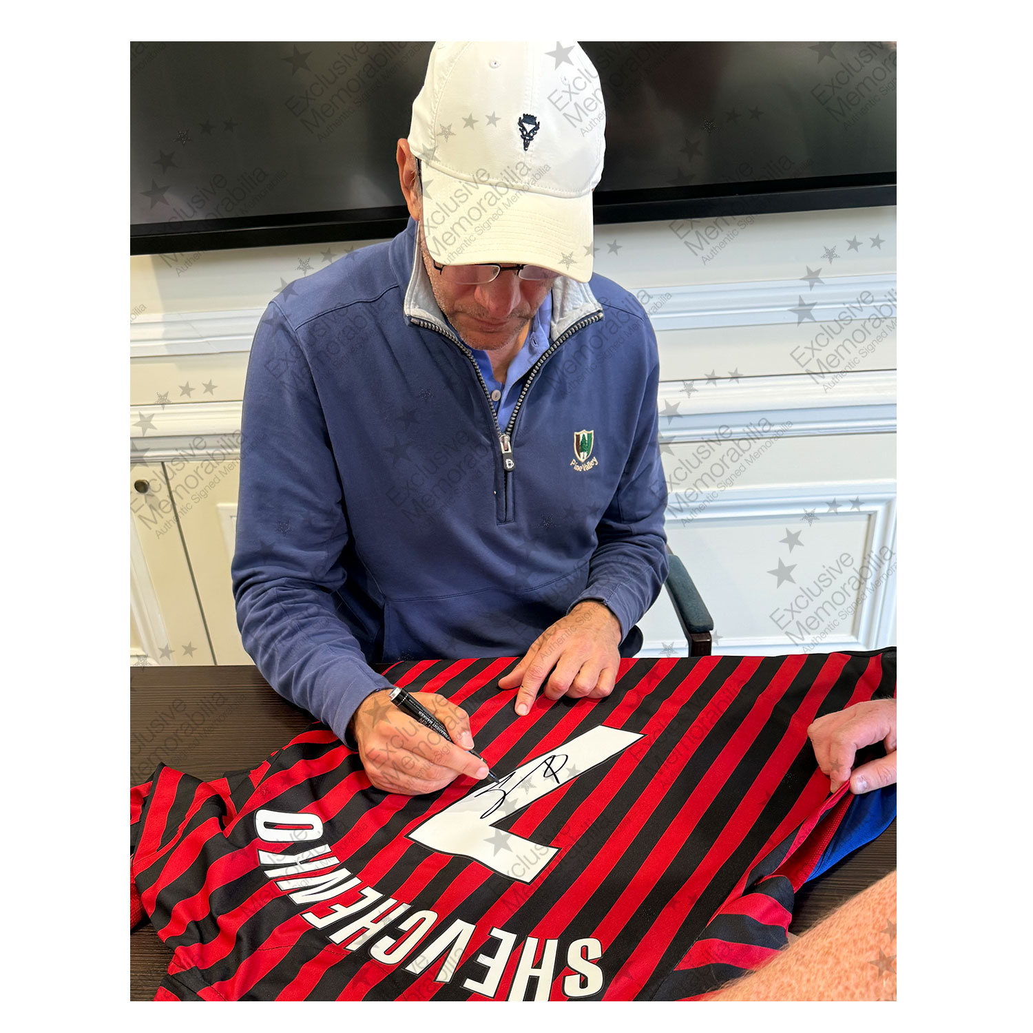 Andriy Shevchenko Signed AC Milan 2000 Centenary Football Shirt. Standard Frame