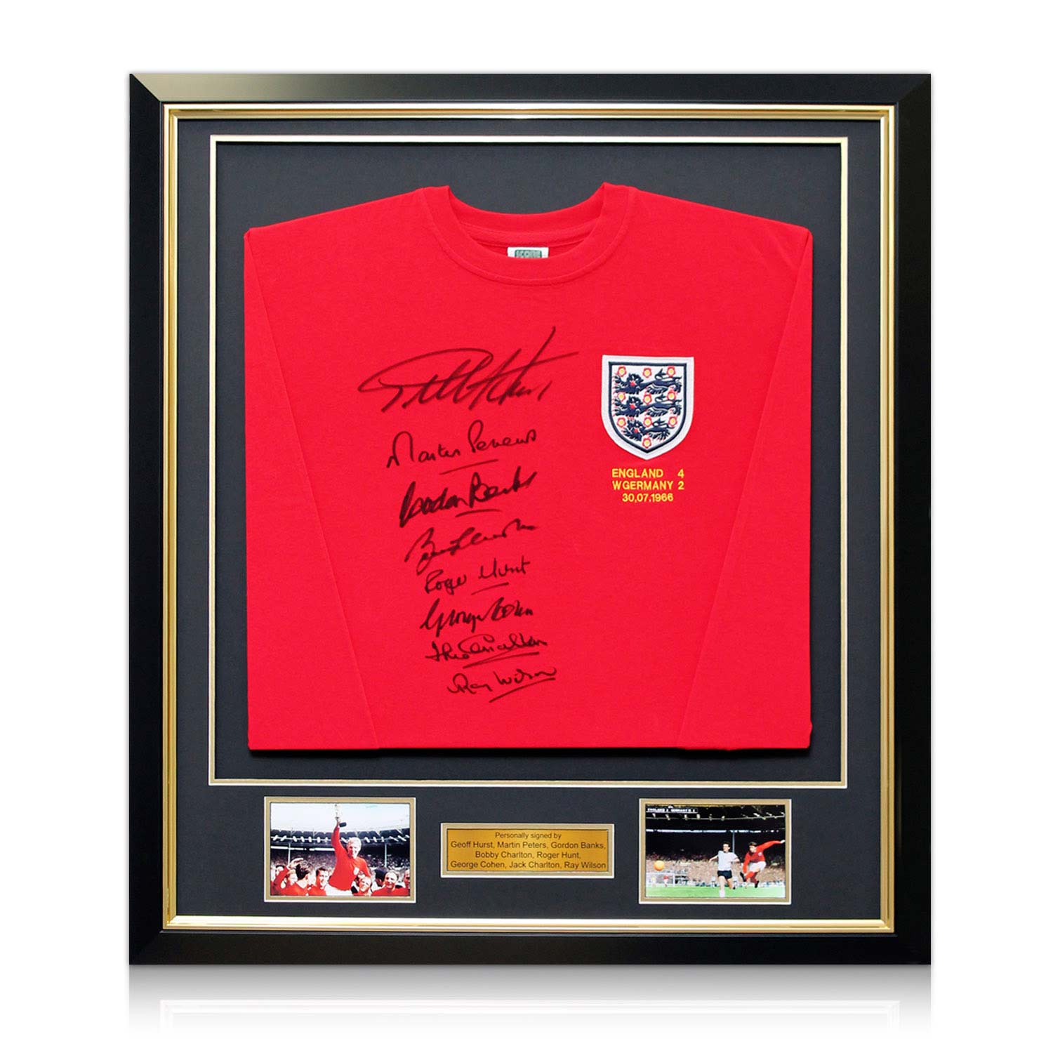Geoff Hurst Signed England Football 12x16 Photograph In A Picture Mount