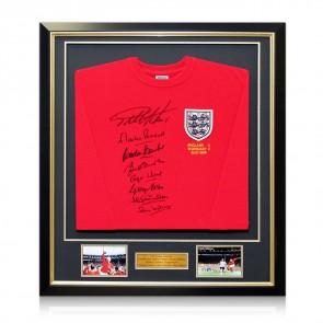 Signed And Framed England 1966 Team Shirt