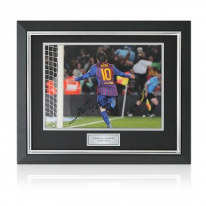 Framed Signed Lionel Messi Photograph