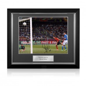 David Silva Signed Spain Photo: Euro 2012. Deluxe Frame