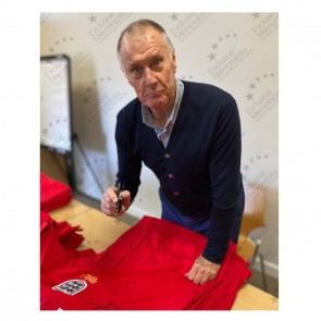 Sir Geoff Hurst Signed England 1966 World Cup Football Shirt. Standard Frame
