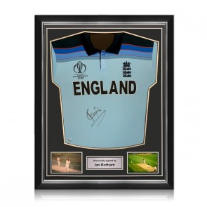 Ian Botham Signed ODI England Cricket Shirt. Superior Frame