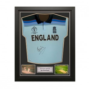 Ian Botham Signed ODI England Cricket Shirt. Standard Frame
