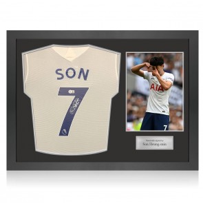 Son Heung-min Signed Tottenham Hotspur 2021-22 Football Shirt. Icon Frame