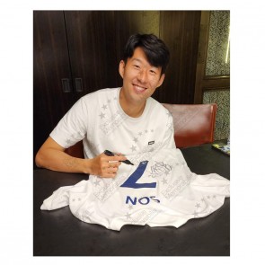 Son Heung-min Signed Tottenham Hotspur 2021-22 Football Shirt. Standard Frame