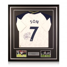 Son Heung-min Signed Tottenham Hotspur 2020-21 Shirt. Deluxe Frame