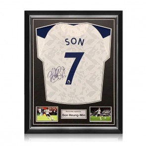 Son Heung-min Signed Tottenham Hotspur 2020-21 Football Shirt. Superior Frame