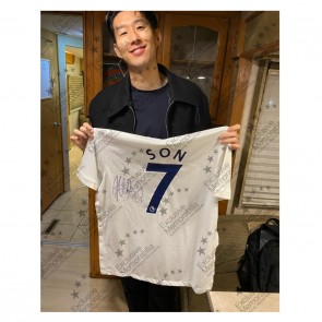 Son Heung-min Signed Tottenham Hotspur 2021-22 Football Shirt. Standard Frame