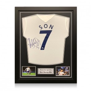 Son Heung-min Signed Tottenham Hotspur 2021-22 Shirt. Standard Frame