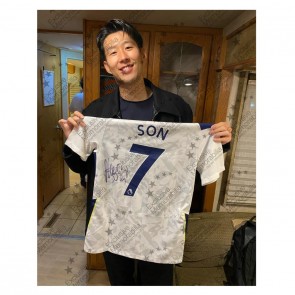 Son Heung-min Signed Tottenham Hotspur 2020-21 Football Shirt. Standard Frame
