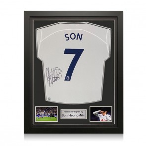 Son Heung-min Signed Tottenham Hotspur 2022-23 Football Shirt. Standard Frame