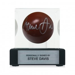 Steve Davis Signed Brown Snooker Ball. Display Case With Plaque