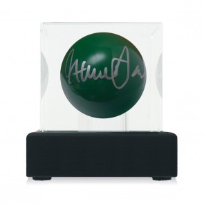 Steve Davis Signed Green Snooker Ball. Display Case 