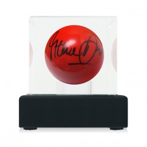 Steve Davis Signed Red Snooker Ball. Display Case 