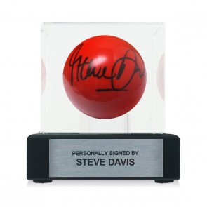 Steve Davis Signed Red Snooker Ball. Display Case With Plaque