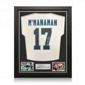 Steve McManaman Signed England 1996 Home Football Shirt. Standard Frame