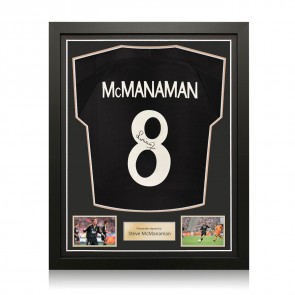 Steve McManaman Signed Real Madrid 1999-2000 Away Football Shirt. Standard Frame