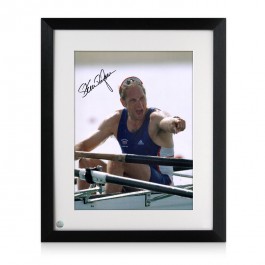Steve Redgrave Signed Rowing Photo: Five Time Olympic Champion. Framed