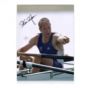 Steve Redgrave Signed Rowing Photo: Five Time Olympic Champion. In Deluxe Frame