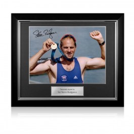 Steve Redgrave Signed Olympics Rowing Photo: Sydney Gold Medal. Deluxe Frame