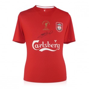 Steven Gerrard Signed 2005 Liverpool Football Shirt 