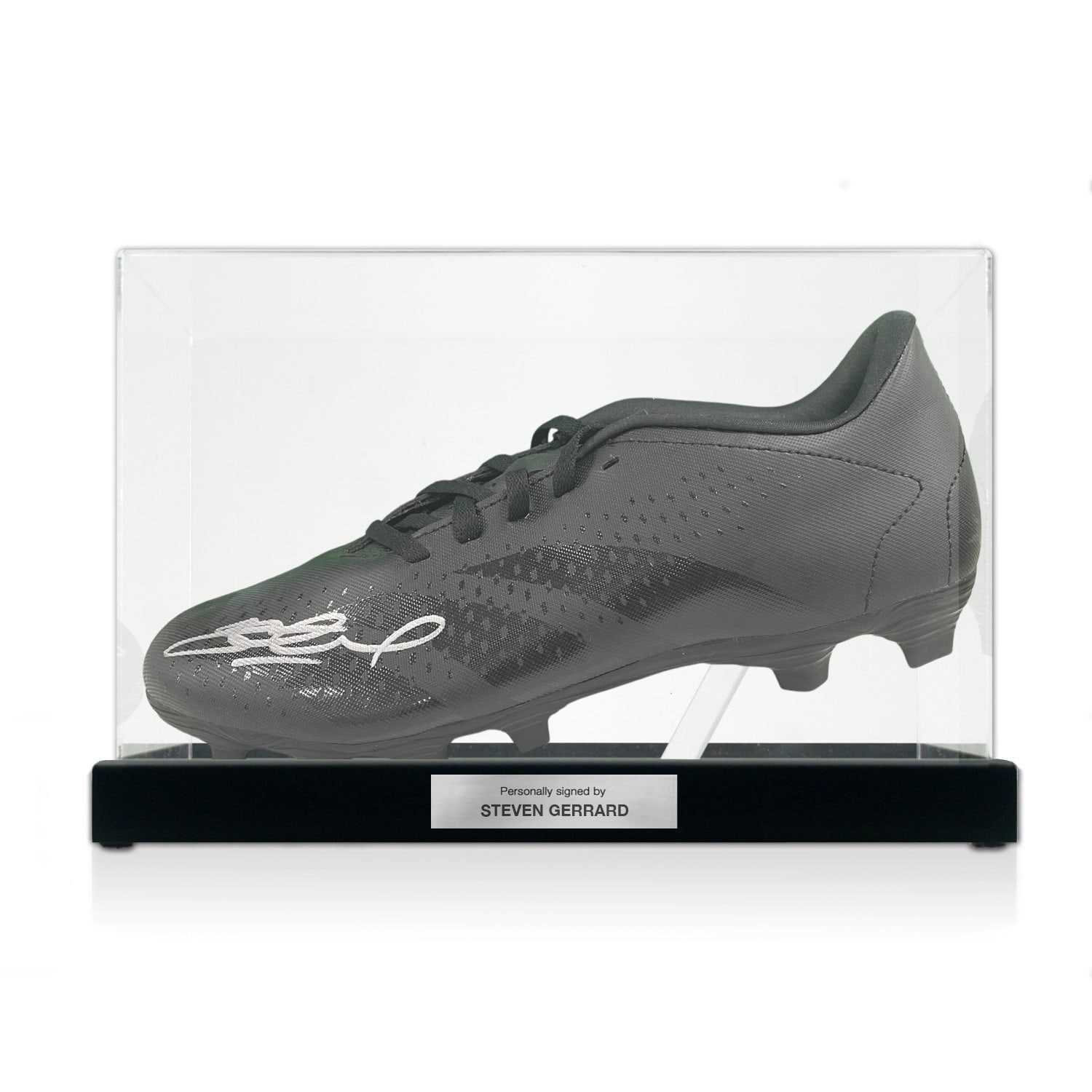 Steven Gerrard Signed Football Boot. Display Case With Plaque