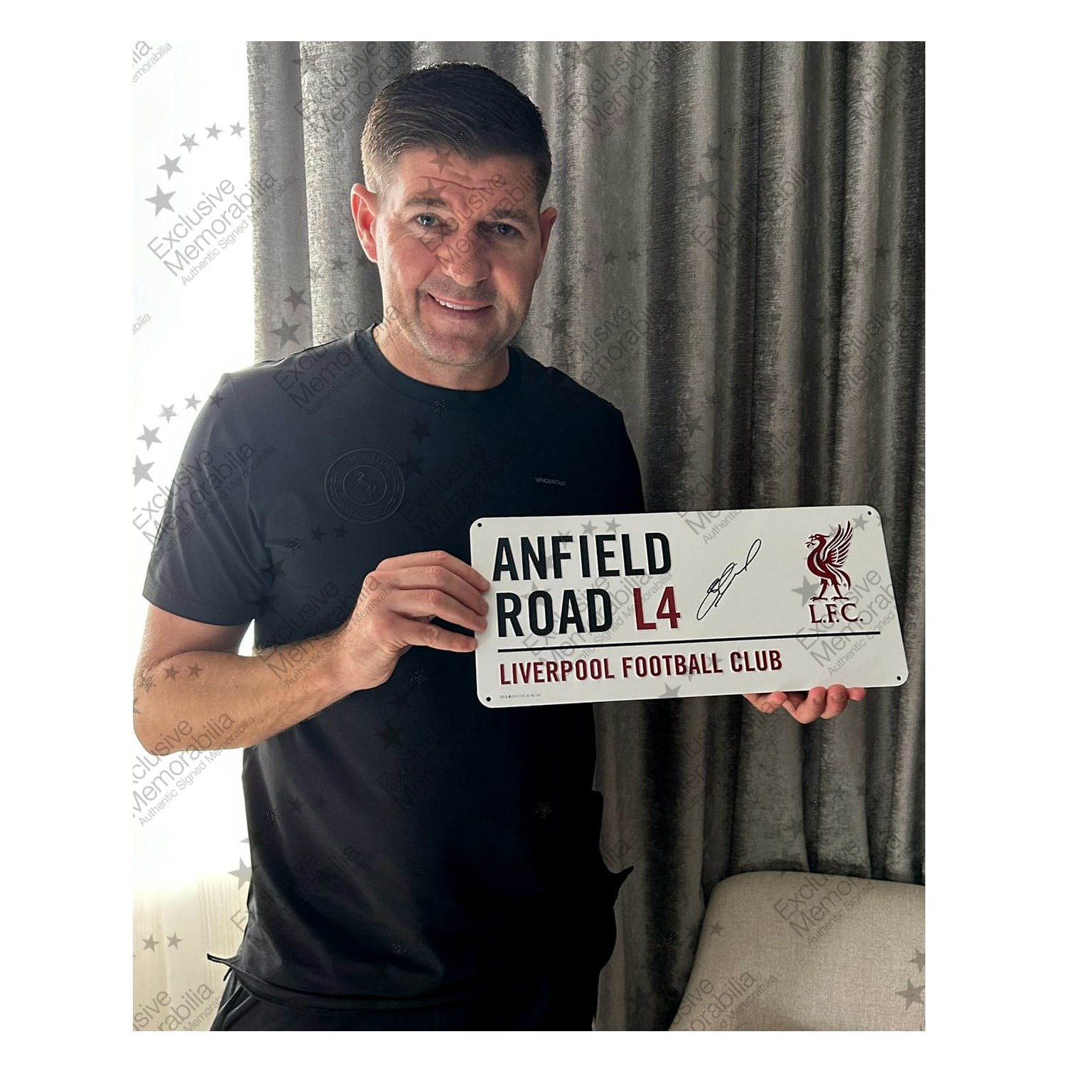 Steven Gerrard Signed Liverpool Street Sign