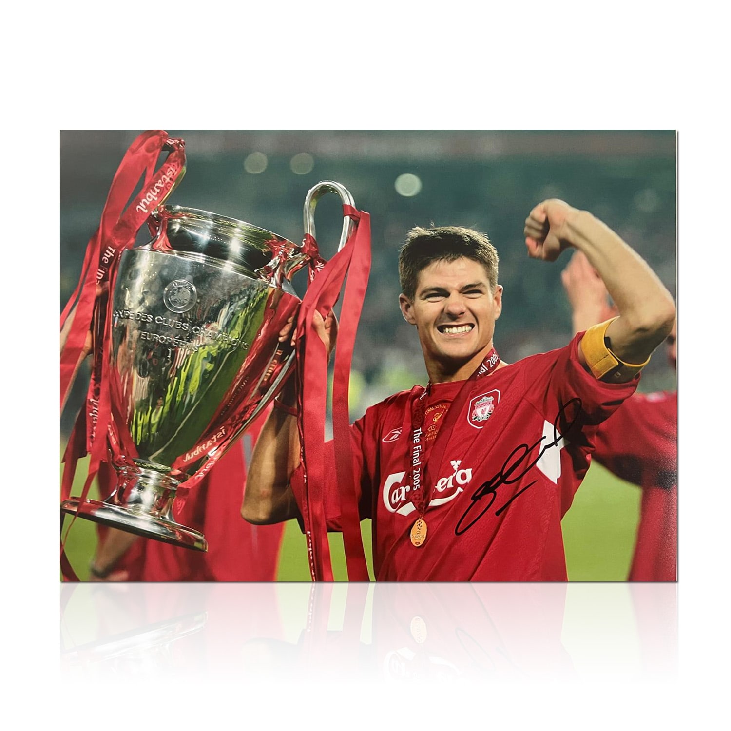 Steven Gerrard Signed Liverpool Football Photo: 2005 UCL Winner