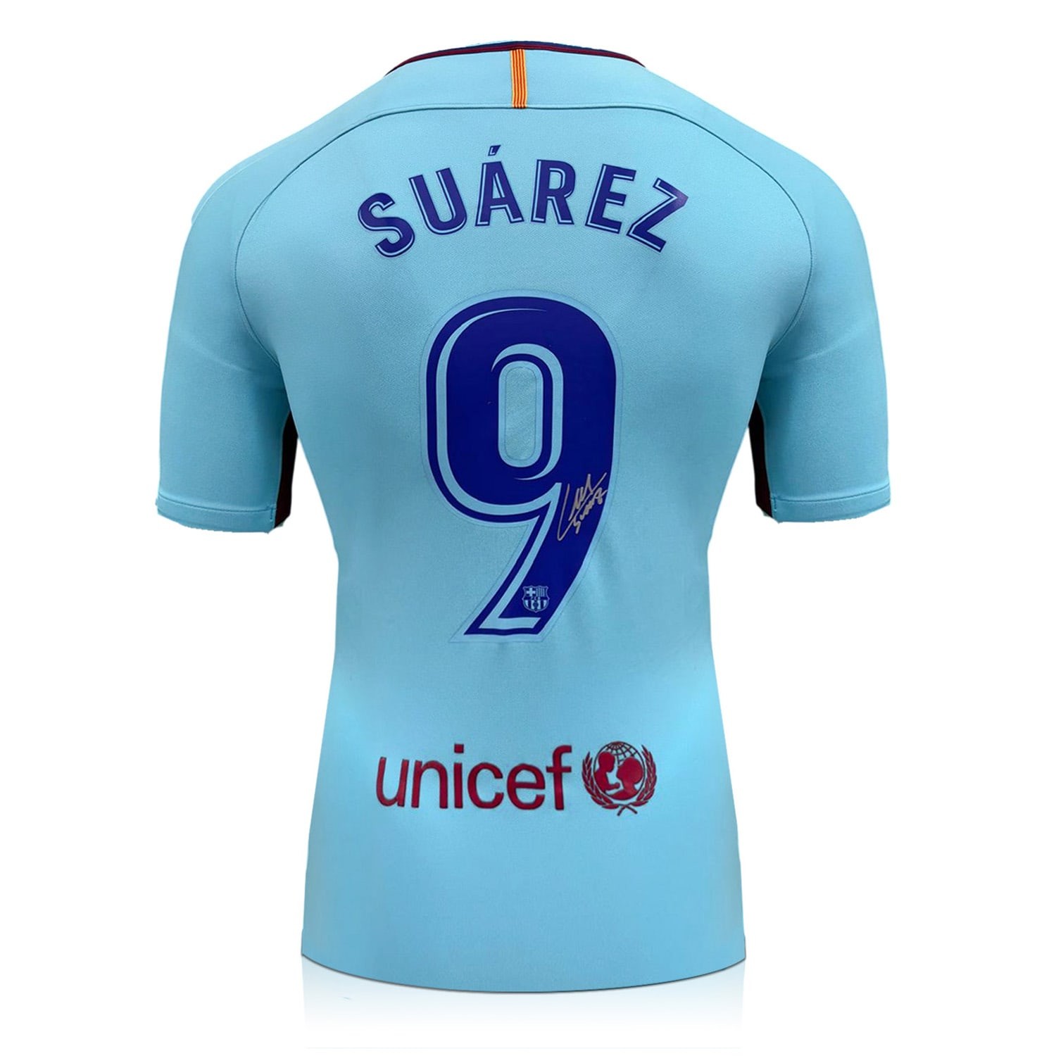 Luis Suarez Signed Original Barcelona 2017-18 Away Football Shirt (Original Print)