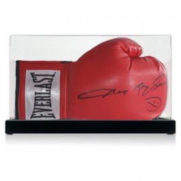 Sugar Ray Leonard Signed Boxing Glove. Display Case