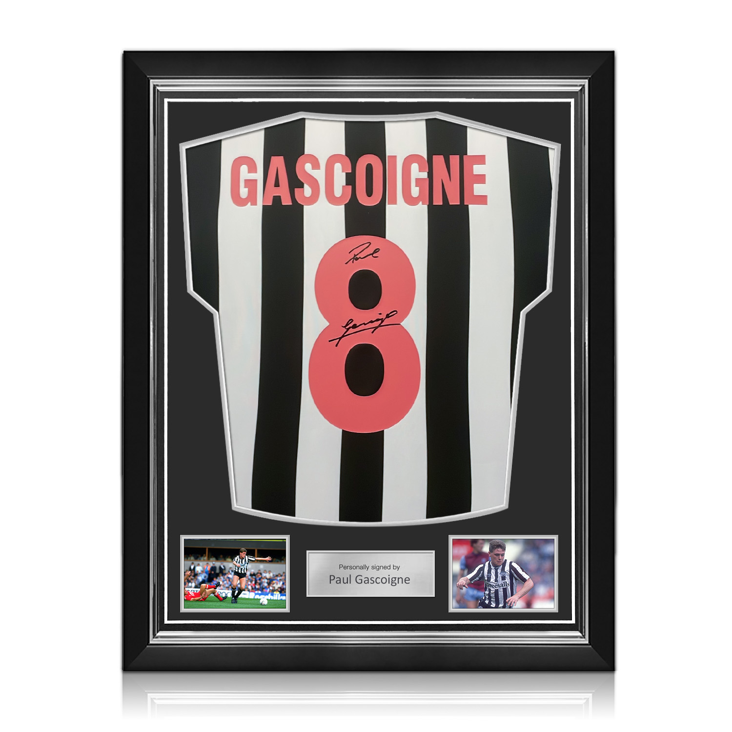 Paul Gascoigne Signed Newcastle United 1984 Home Football Shirt. Superior Frame